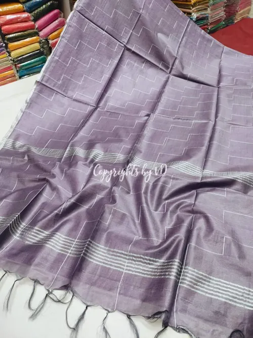 Kota Viscose Silk Saree with Dupion Silk Zig-Zag Weaving – Elegant Lightweight Designer Saree